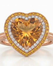Solara Crest rose gold heart Topaz setting for Build My Ring | SARATTI