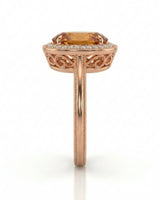 Solara Crest rose gold oval Topaz setting for Build My Ring | SARATTI