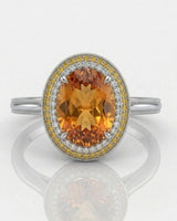 Solara Crest white gold oval Topaz setting for selected Imperial Topaz | SARATTI
