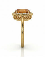 Solara Crest yellow gold oval Imperial Topaz setting-only piece | SARATTI