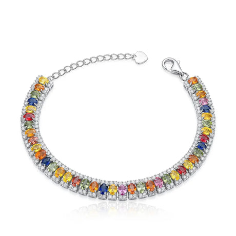 Solara fancy sapphire bracelet front view | SARATTI