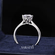 Floral Design Natural Diamond Engagement Ring in White Gold | Saratti Jewelry