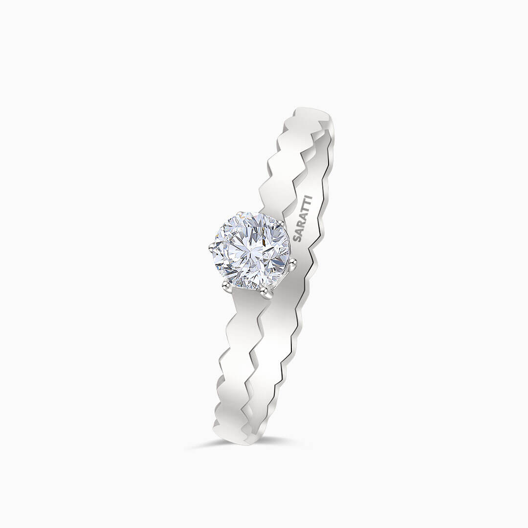 White Gold Anima Gemella Natural Diamond Engagement Ring | Saratti 