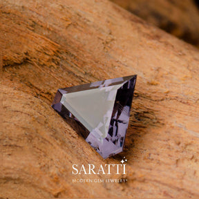 Natural Purplish Gray Triangular Spinel| Modern Gem Jewelry | Saratti