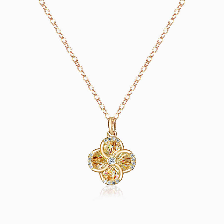 Yellow Gold Moulinet Doré Sparkling Diamond Drop Necklace | Saratti