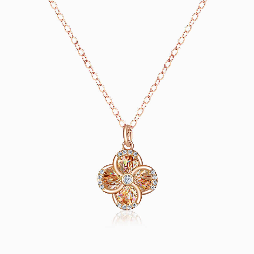 Rose Gold Moulinet Doré Sparkling Diamond Drop Necklace | Saratti