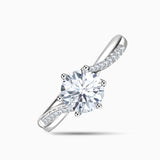 Split Shank Diamond Promise Ring with Six Prongs Design | Saratti Jewelry