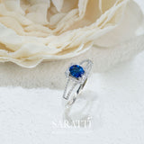 Split Shank Design of the Bleu Royale Natural Sapphire Split Shank Ring | Saratti Jewelry