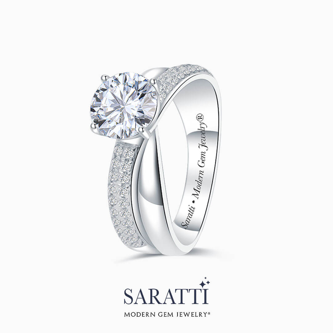 Diamond Split Shank Engagement Ring with Split Shank Design | Saratti 