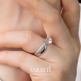 Split Shank Engagement Ring in 18K White Gold or Platinum | Saratti