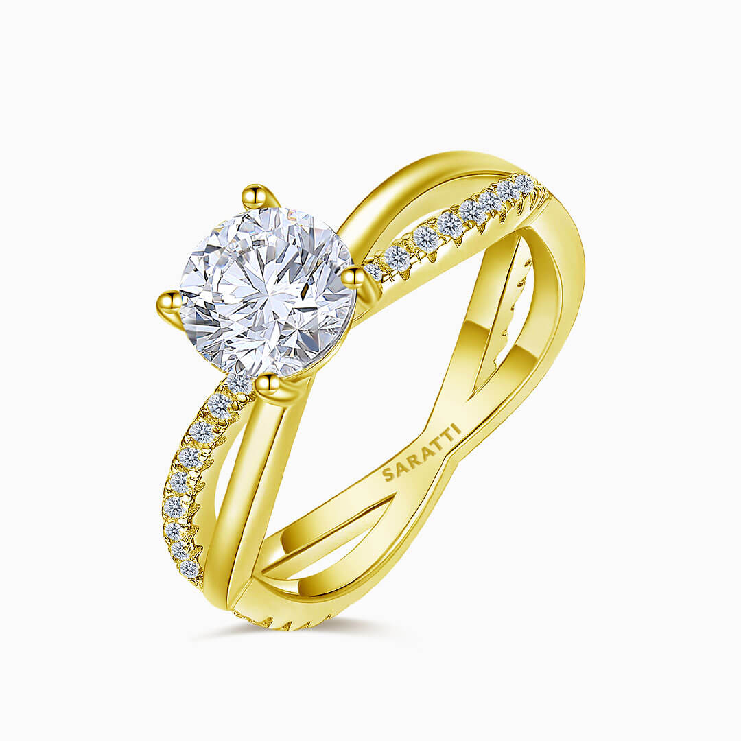 Yellow Gold Nexus Aeternus Avant-Garde Diamond Engagement Ring | Saratti Diamonds