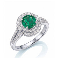 Split Arc Grace Natural Emerald & Diamond Ring