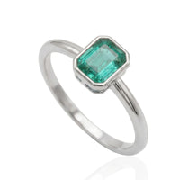 Square Keepsake Natural Emerald Ring