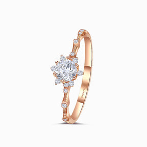  Rose Gold Yuki no Hana Natural Diamond Engagement Ring | Saratti Fine Jewelry 