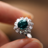 Celestial Bloom – Natural Unheated Sapphire & Diamond Ring