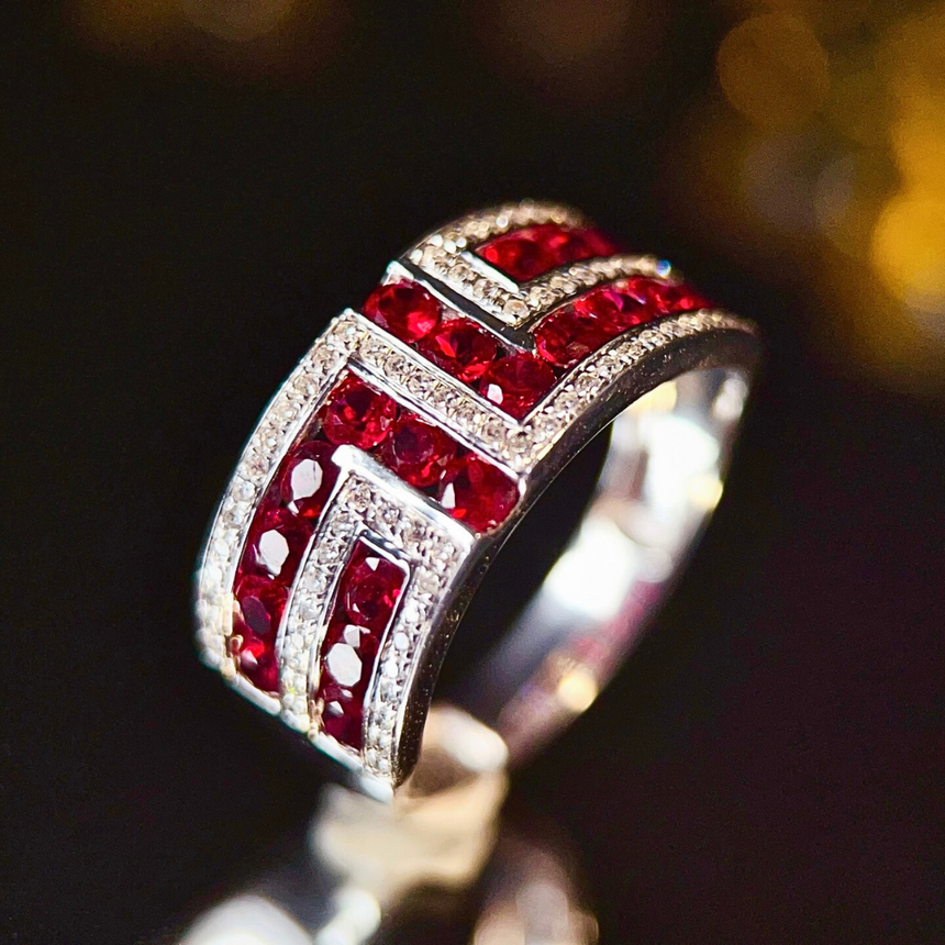 Crimson Empire – Natural Ruby & Diamond Ring