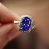Aurorae – Tanzanite Halo Ring