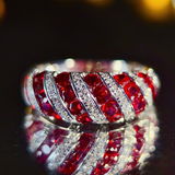 Ruby and Diamond Layered Band in 18K Gold