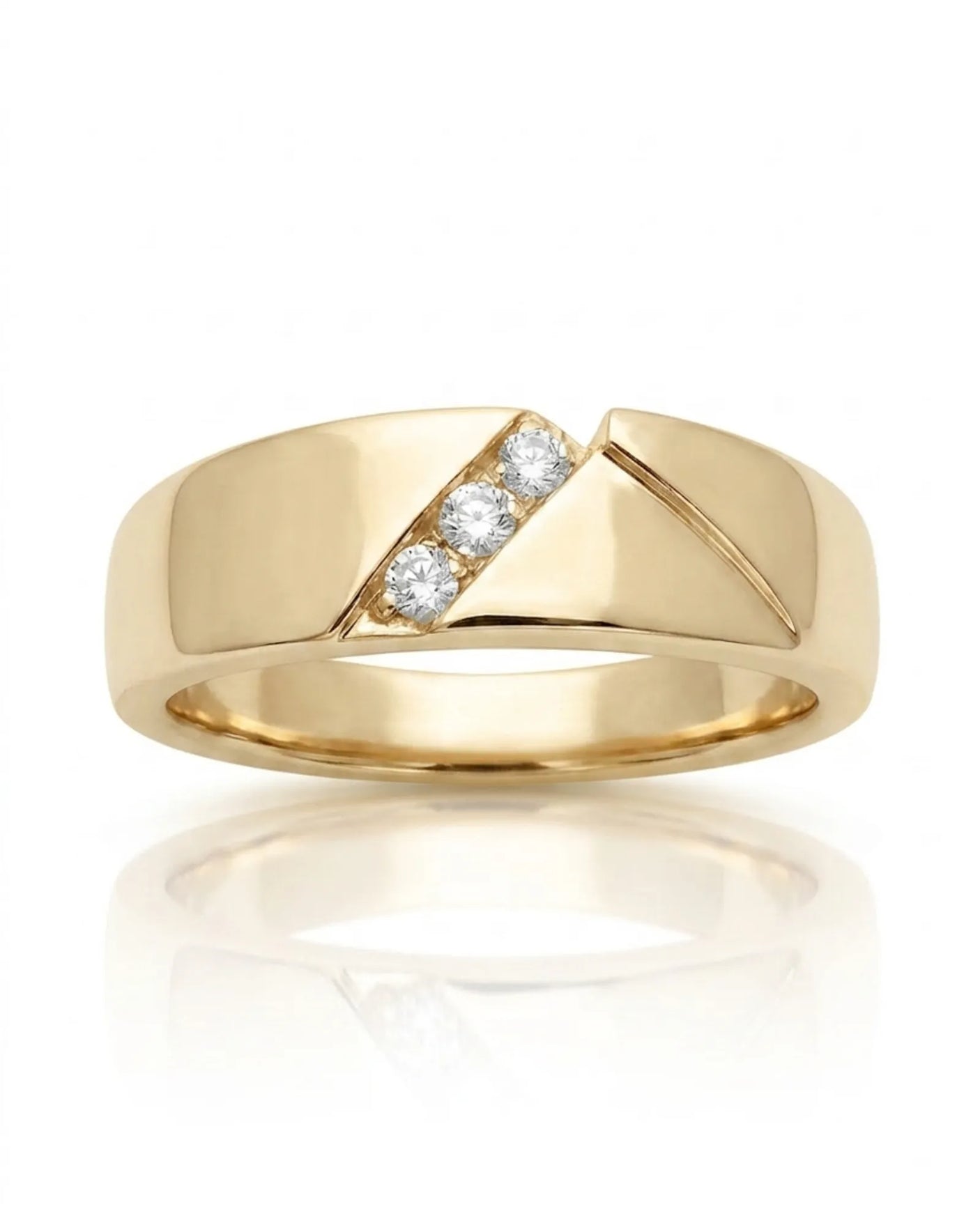 Axis Tri-Diamond Wedding Band