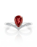 Teardrop Tiara pink tourmaline ring with natural diamonds in polished platinum | SARATTI