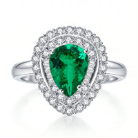 Double Frame Grace Natural Emerald & Diamond Ring