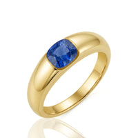 Tension Set Blue Sapphire Ring in 18K Yellow Gold