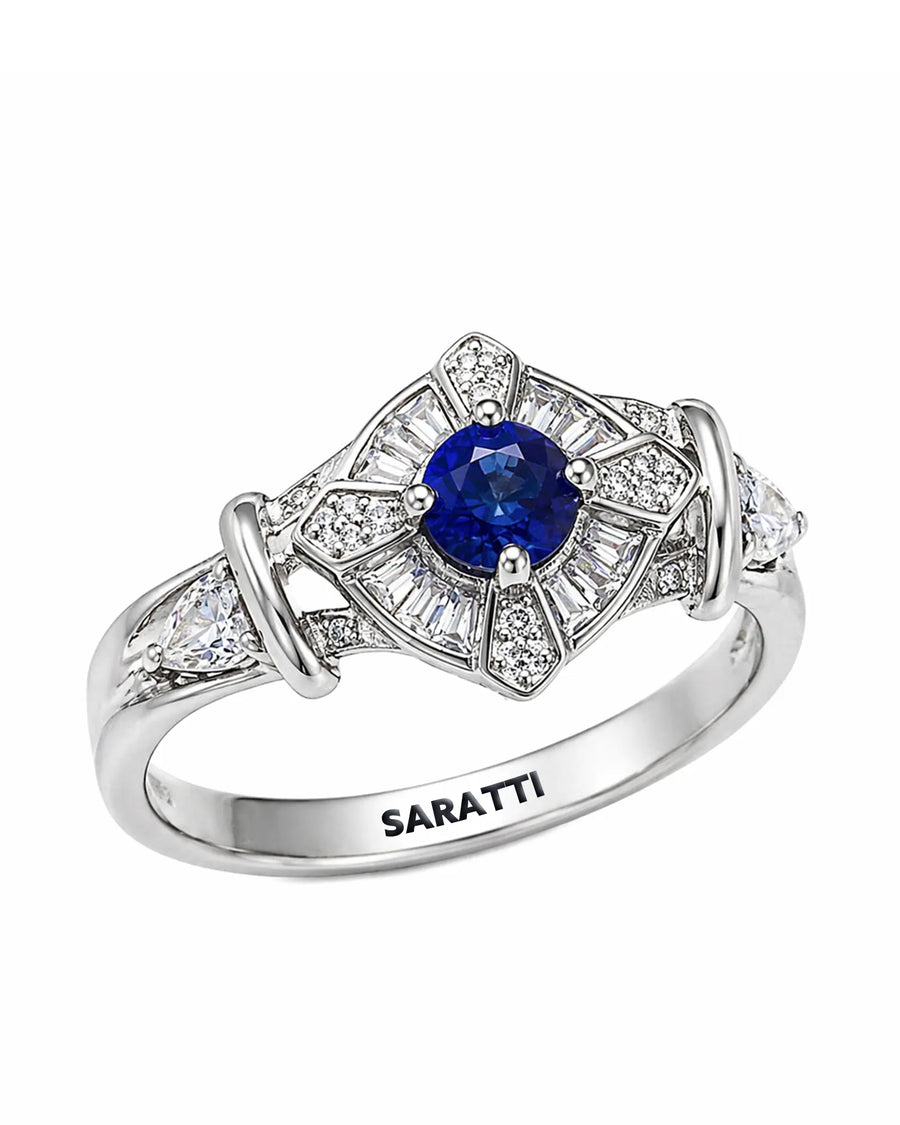Teosoro Copto natural sapphire ring front view | SARATTI