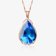 Thalassa’s Tear – Pear Cut Swiss Blue Topaz Pendant - SARATTI