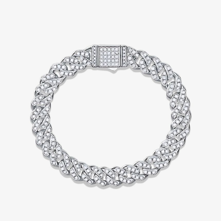 The Echelon Moissanite Cuban link bracelet | Saratti Jewelry