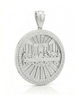 The Last Supper Diamond Pendant in Platinum with natural diamond halo | SARATTI