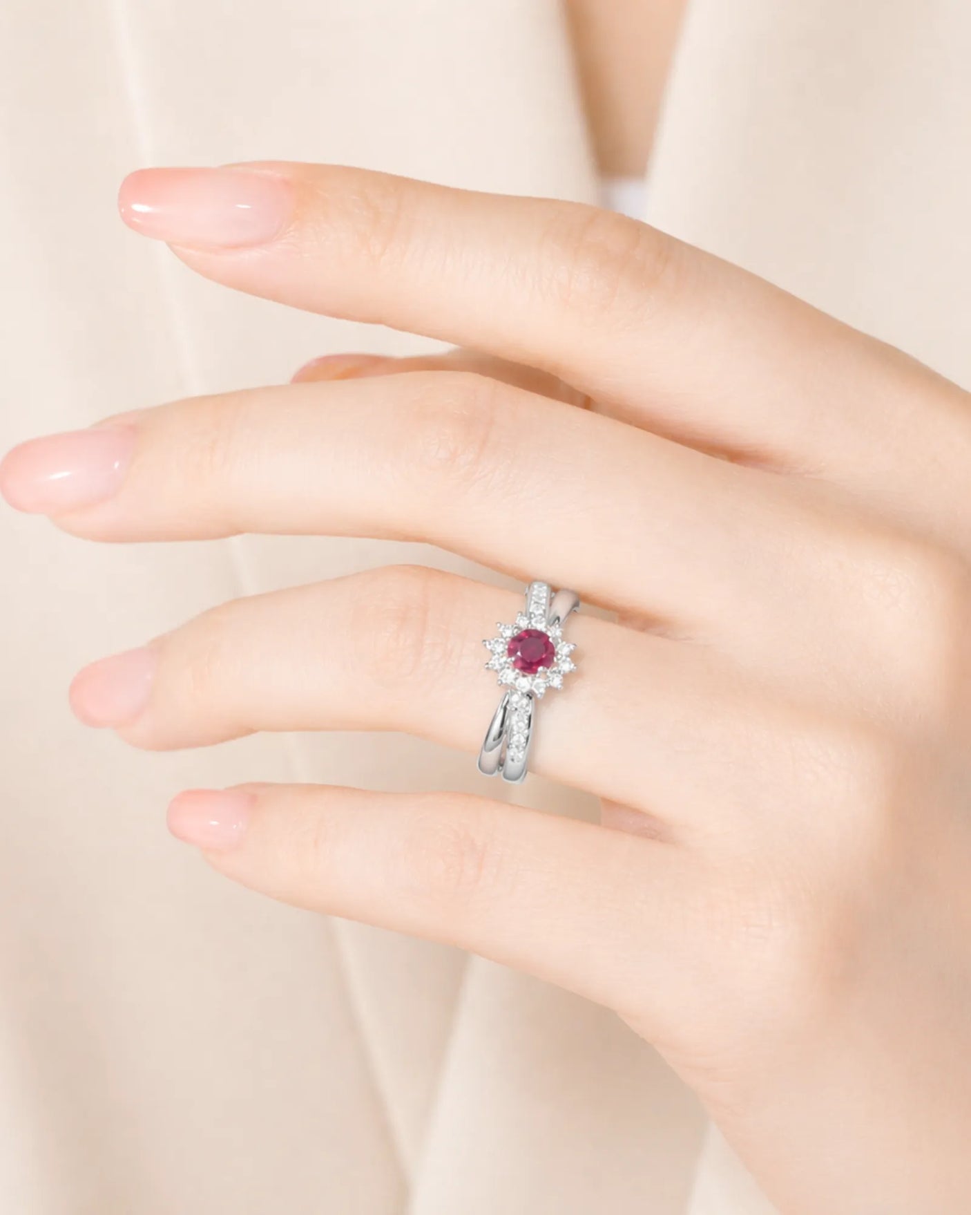 Timeless Ruby and Diamond Ring in Platinum | SARATTI
