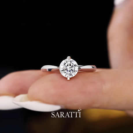 Solitaire Natural Diamond Ring | Saratti