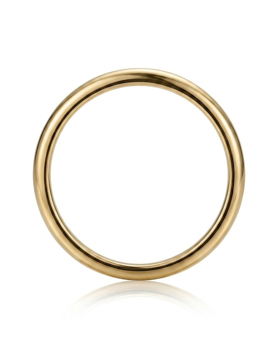Timeless plain gold wedding band in 18K Yellow Gold - SARATTI