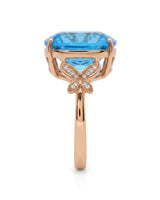 Topaz birthstone ring with butterfly details and diamonds for milestone gifting in 18K rose gold | SARATTI