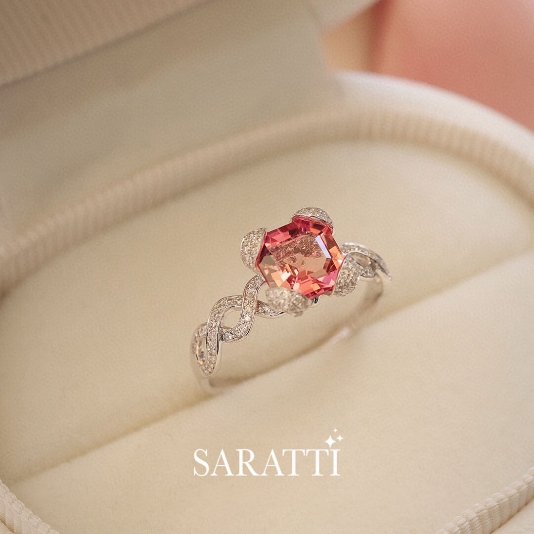Rose Régale Gold Pink Tourmaline Ring  | Saratti Fine Jewelry 
