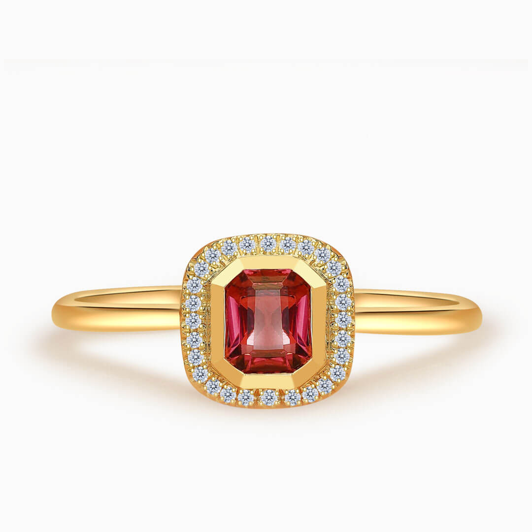 Yellow Gold Reine Consort Vintage Red Tourmaline Ring | Saratti Fine Jewelry  
