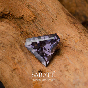 Purplish Gray Triangle Shape Spinel| Modern Gem Jewelry | Saratti