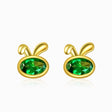 Tsavorite Bunny Stud Earrings | Saratti Fine Jewelry 