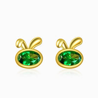 Tsavorite Bunny Stud Earrings