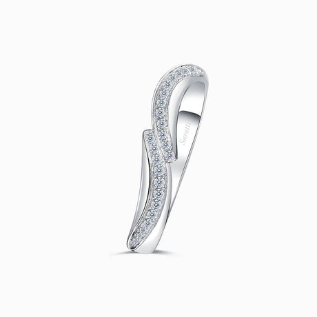 Wavy Diamond Eternity Band in 18K White Gold | Saratti