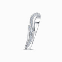 Wavy Diamond Half Eternity Wedding Band