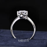 18K White Gold Round Diamond Ring | Saratti Jewelry