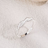 Twisted Vintage Diamond Eternity Band in 18K White Gold | Saratti 