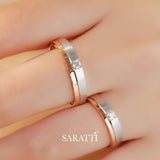 Matching Two-tone 18K Gold Wedding Bands | Saratti