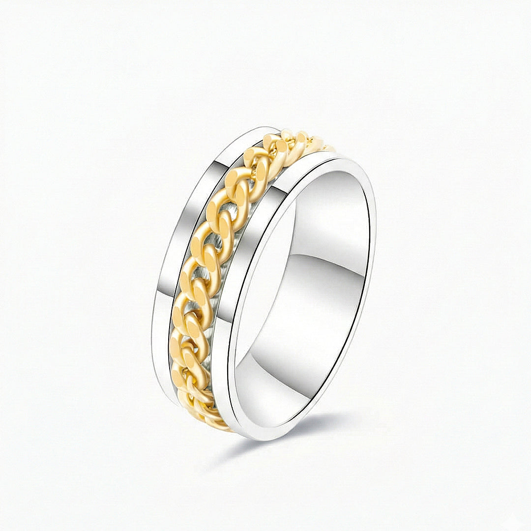 Two Tone (18K Yellow Gold Cuban Links with White Gold Frame)