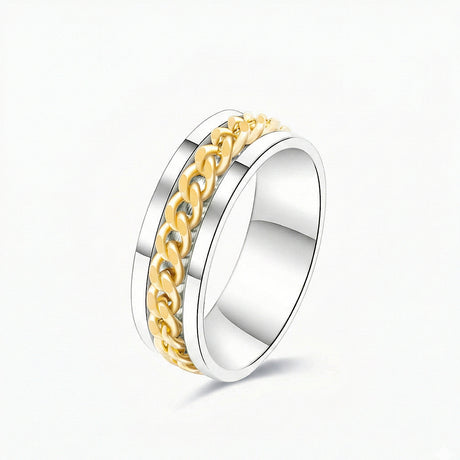 Two Tone (18K Yellow Gold Cuban Links with White Gold Frame)