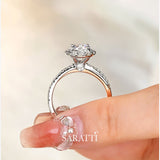 Two Tone Natural Diamond Engagement Ring  | Saratti