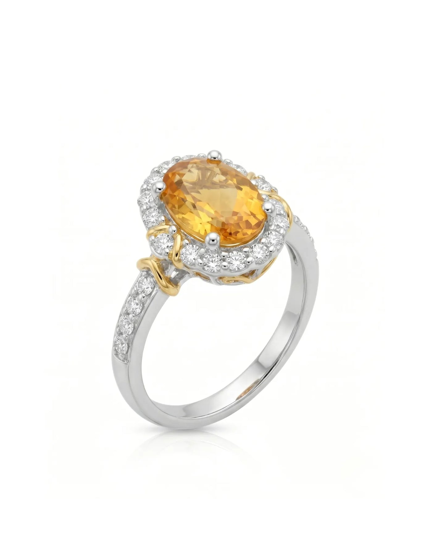 Two Tone Yellow Sapphire Ring