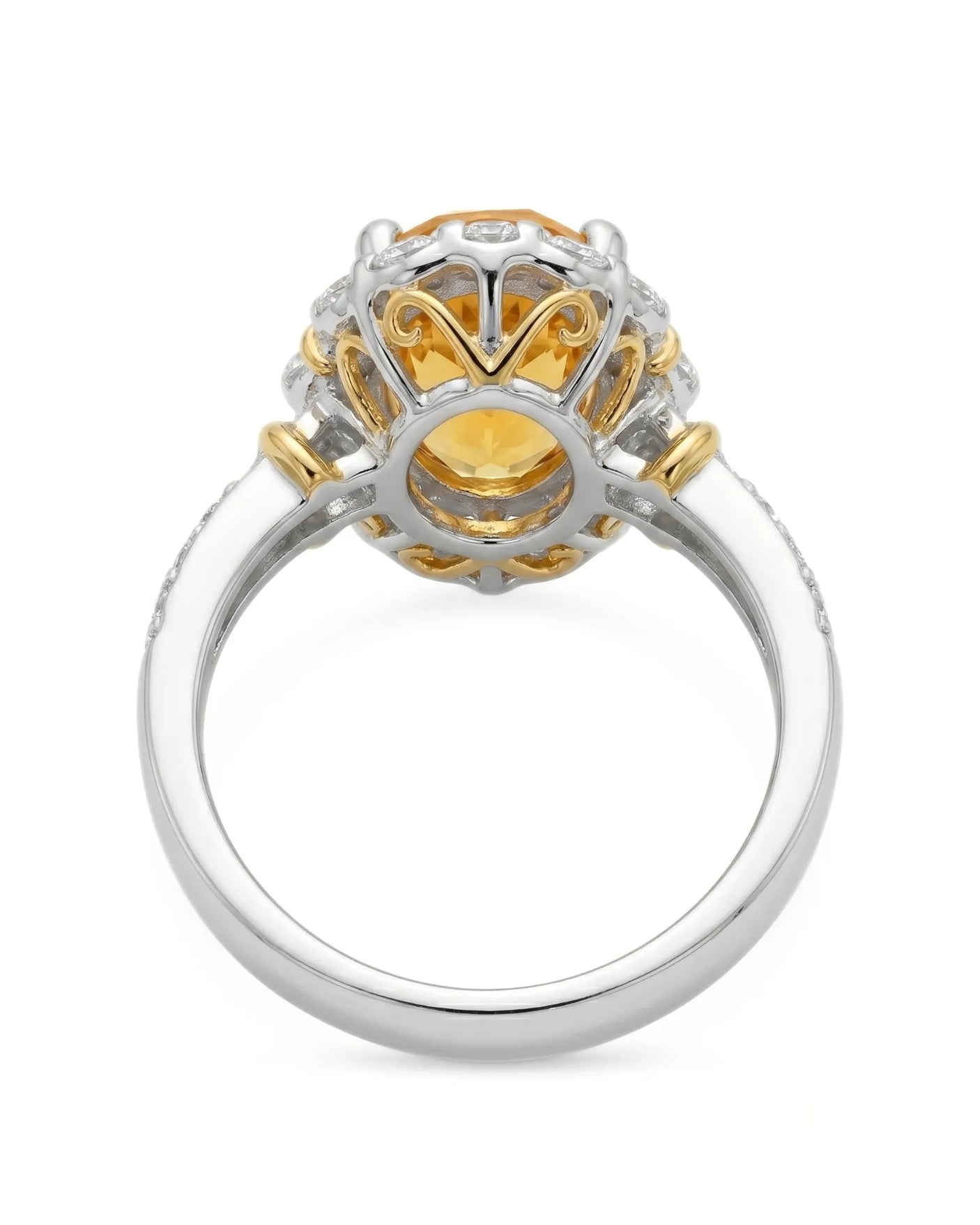 Two Tone Yellow Sapphire Ring -- SARATTI.