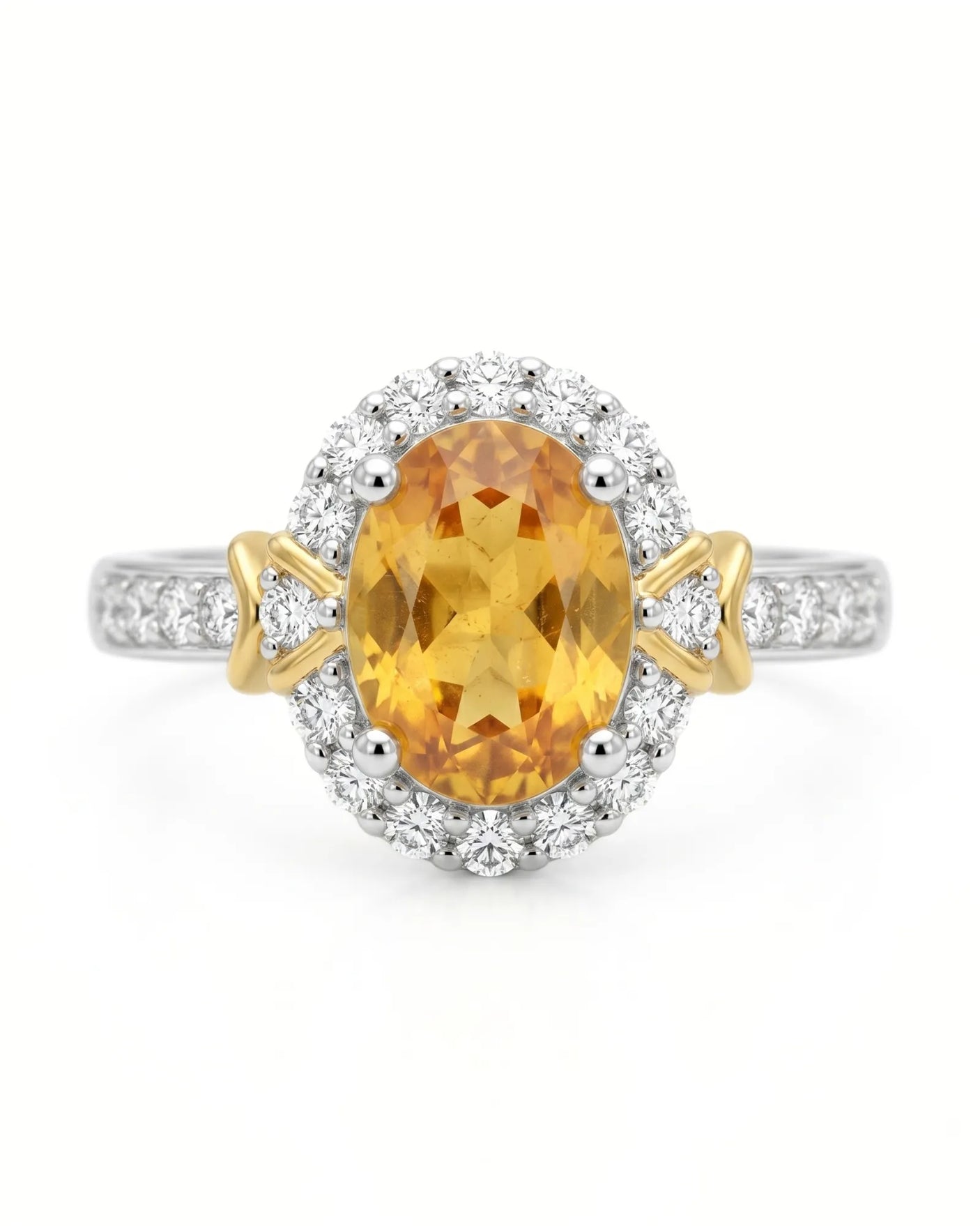 Two Tone Yellow Sapphire Ring -- SARATTI